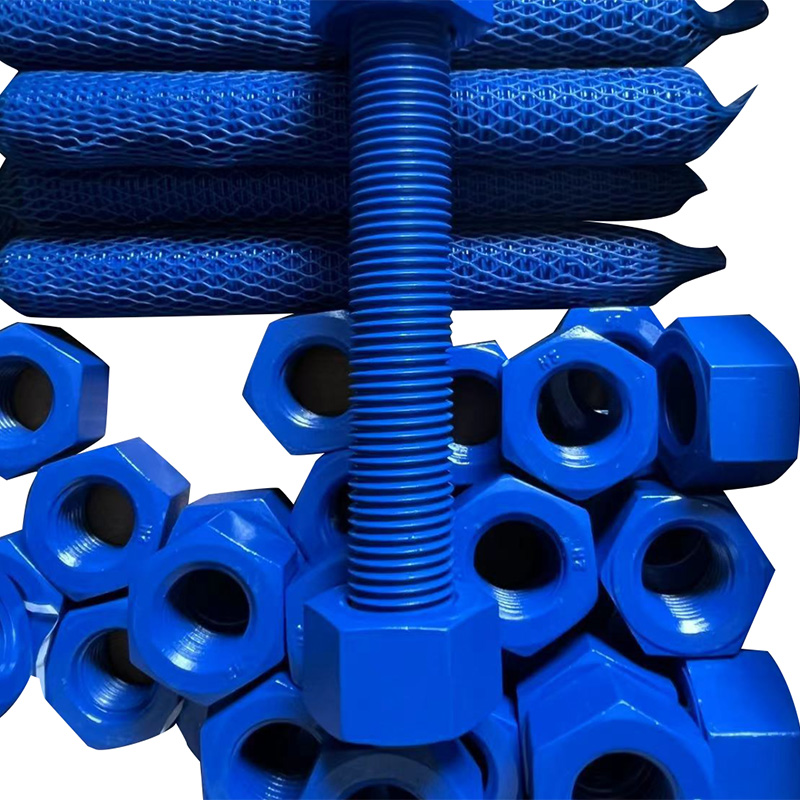 Teflon Blue Stud Bolts Marine Anti-Corrosion Espesyal na Paggamit