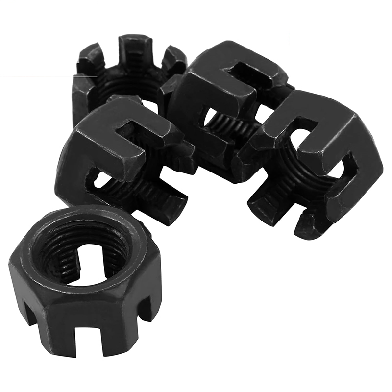 M16×1.5 Grade 4.8 Carbon Steel Black Oxide Slotted Castle Nut DIN 935 M16×1.5 Grade 4.8 Carbon Steel Black Oxide Slotted Castle Nut DIN 935