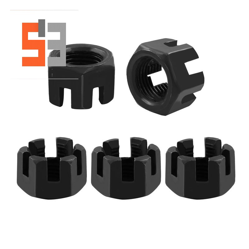 M16×1.5 Grade 4.8 Carbon Steel Black Oxide Slotted Castle Nut DIN 935 M16×1.5 Grade 4.8 Carbon Steel Black Oxide Slotted Castle Nut DIN 935
